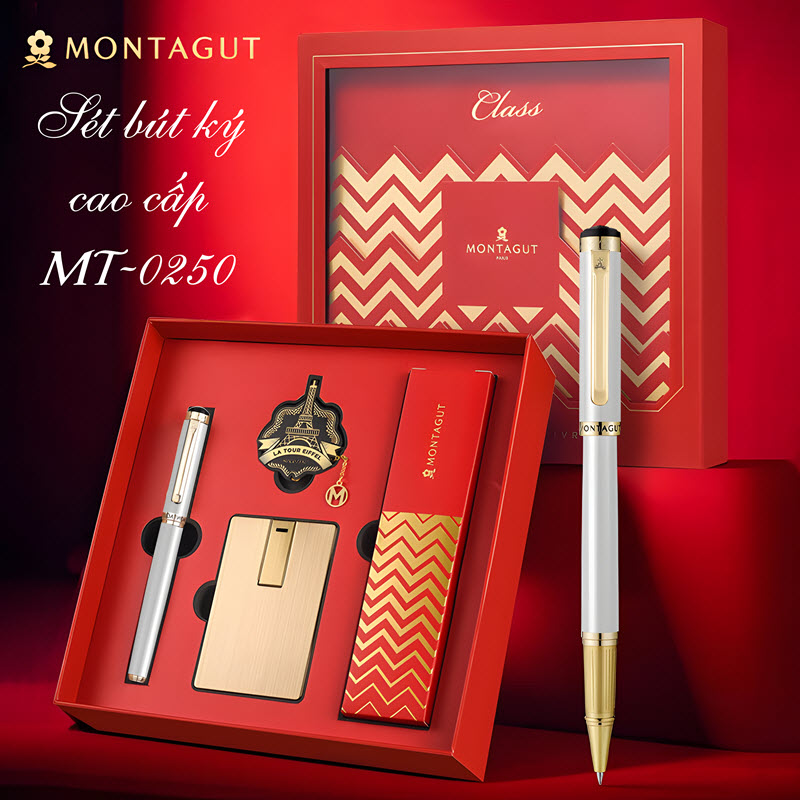 Bộ quà tặng bút ký cao cấp MT0250 màu trắng cao cấp