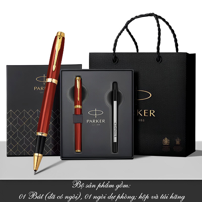 Set bút bi ký Parker IM Red Fountain cao cấp làm quà tặng